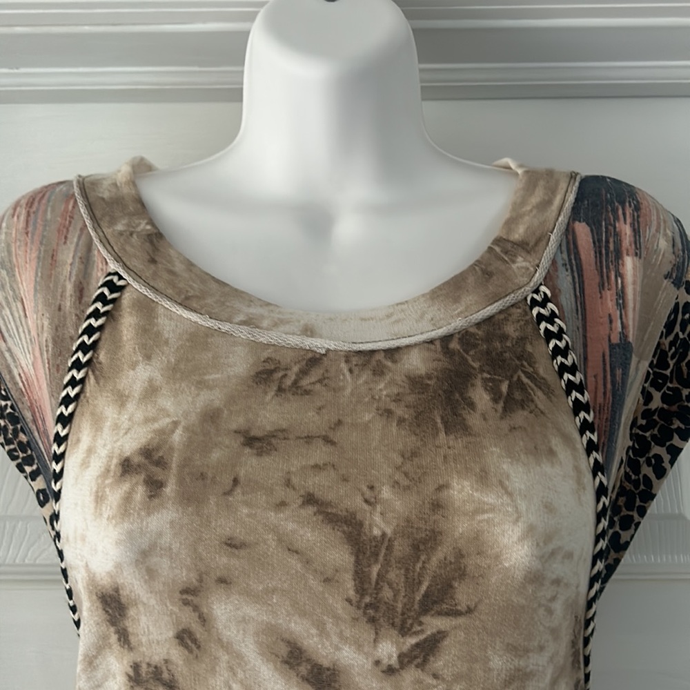 Ces Femme Mixed Pattern Top - Picture 2 of 6